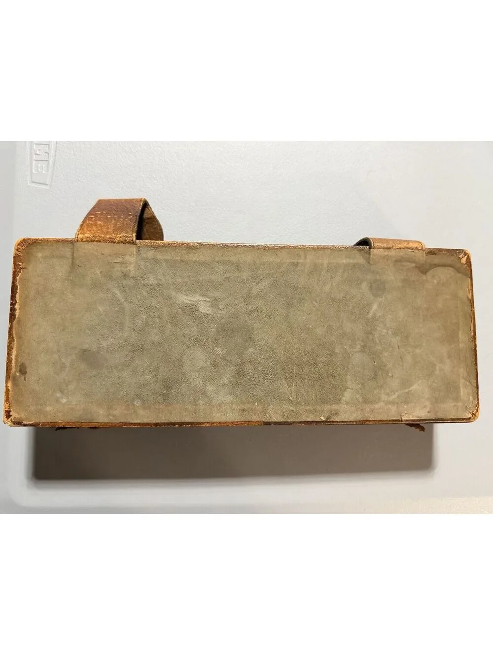 Vintage Tooled Leather Drafting Math Instrument Case Box Western Floral Embossed